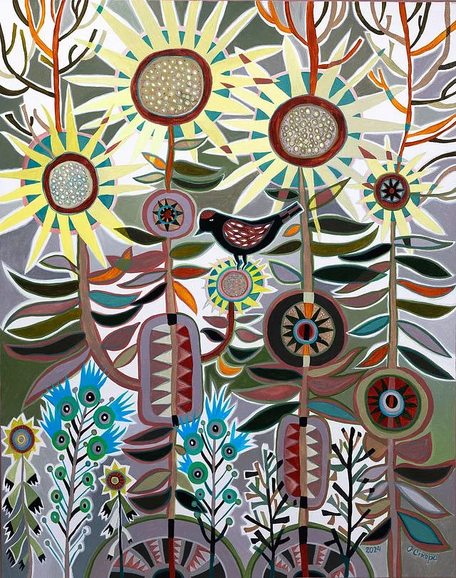 Image of Autumn by Olesya Sikora, size: 70х90 см, made of canvas, acrylic, Painting medium, from Drohobych, part of the Квіти і пташки series, priced at ₴26999