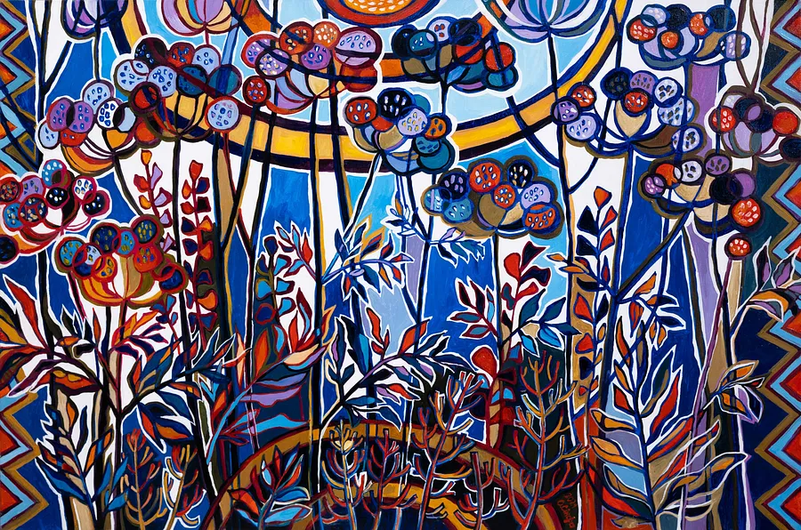 Image of Autumn by Olesya Sikora, size: 90х60 см, made of canvas, oil, Painting medium, from Drohobych, part of the Квіти і пташки series, priced at ₴26000