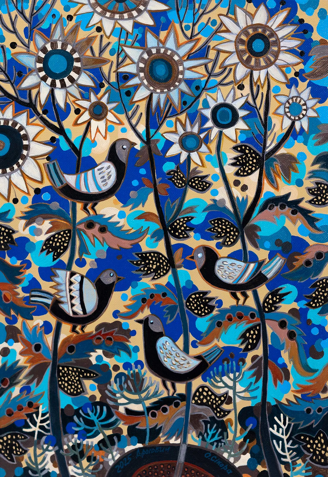 Image of Dawn is breaking by Olesya Sikora, size: 40х60 см, made of canvas, acrylic, Painting medium, from Drohobych, part of the Квіти і пташки series, priced at ₴13000