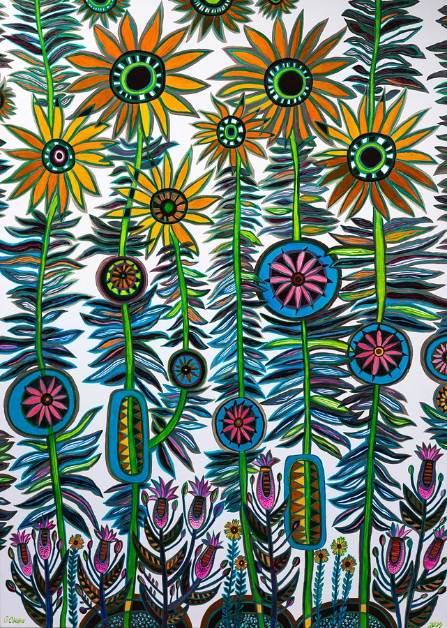 Зображення "Квіти" від Олеся Сікора, розмір: 75х105 см, матеріали: полотно, акрил, медіум: Живопис, місто: Дрогобич, ціна: ₴26000