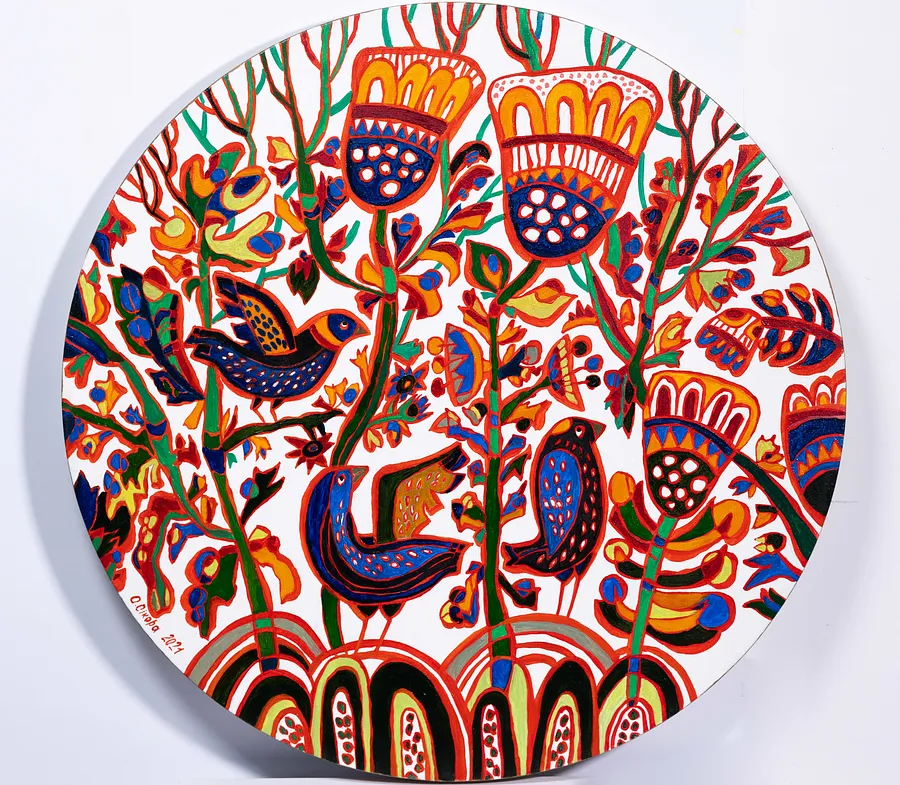 Image of Blue birds by Olesya Sikora, size: 60 см, made of canvas, oil, Painting medium, from Drohobych, priced at ₴12000