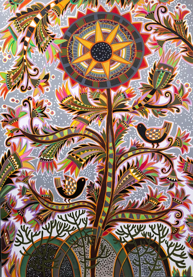 Image of Enchanted Flower by Olesya Sikora, size: 70х100 см, made of canvas, acrylic, Painting medium, from Drohobych, priced at ₴27000