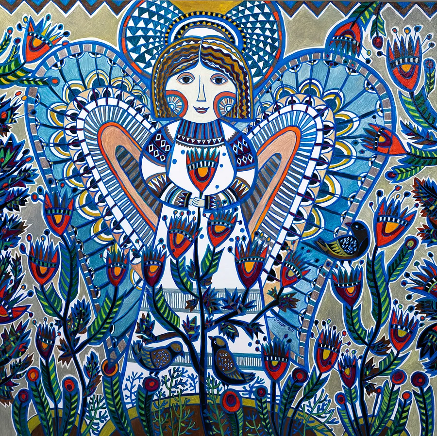 Image of Angel. Awakening. by Olesya Sikora, size: 100х100 см, made of canvas, oil, Painting medium, from Drohobych, priced at ₴26000